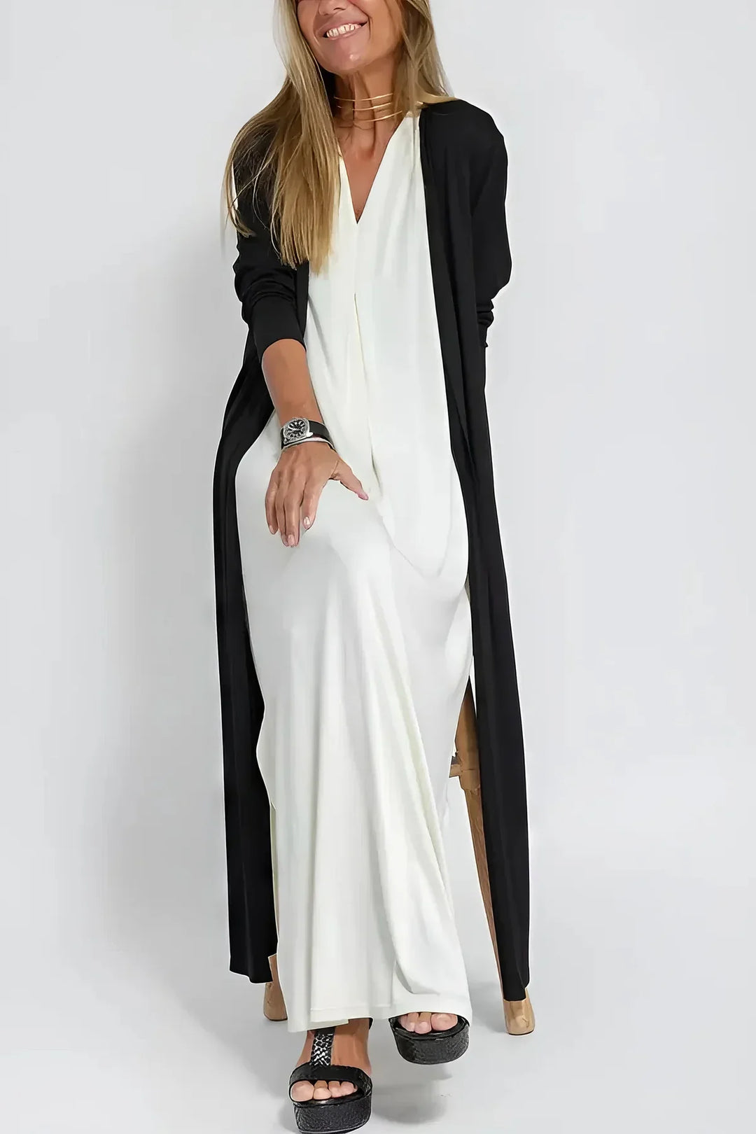 Sylvia - Elegant Long Dress + FREE Matching Cardigan