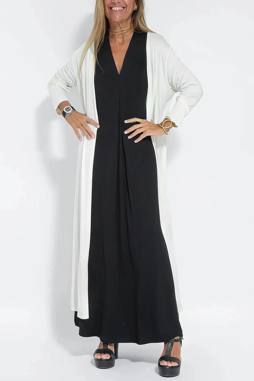 Sylvia - Elegant Long Dress + FREE Matching Cardigan