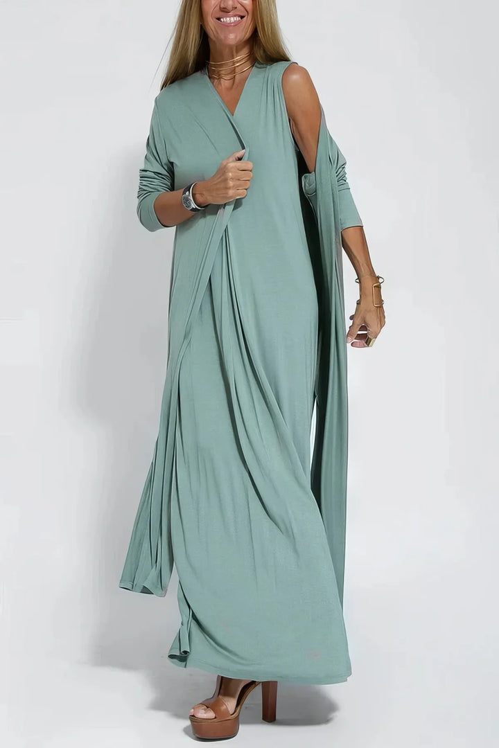 Sylvia - Elegant Long Dress + FREE Matching Cardigan